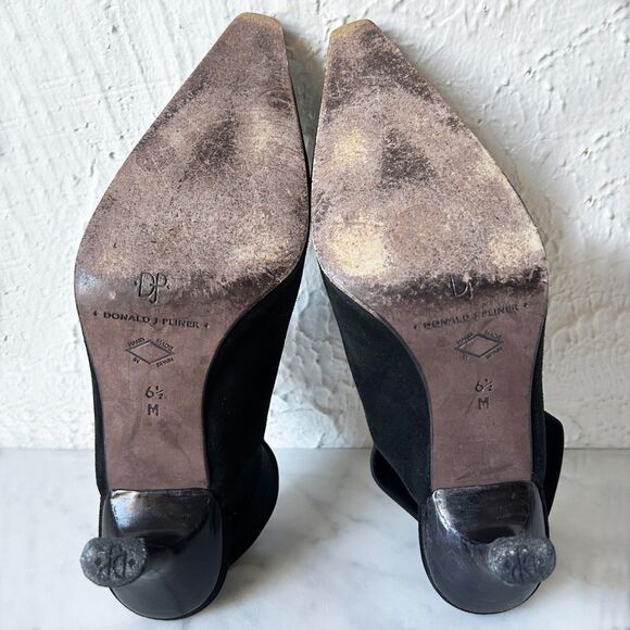 Donald J Pliner Malena Snip Toe Black Suede Slingback Heels - Women's Size 6.5 - Picture 6 of 9